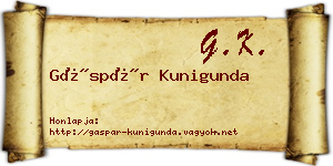 Gáspár Kunigunda névjegykártya