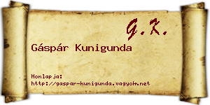 Gáspár Kunigunda névjegykártya